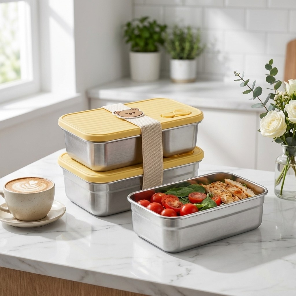 Bento Box Two Tier - Marmita de aço inoxidável 304, aquecível