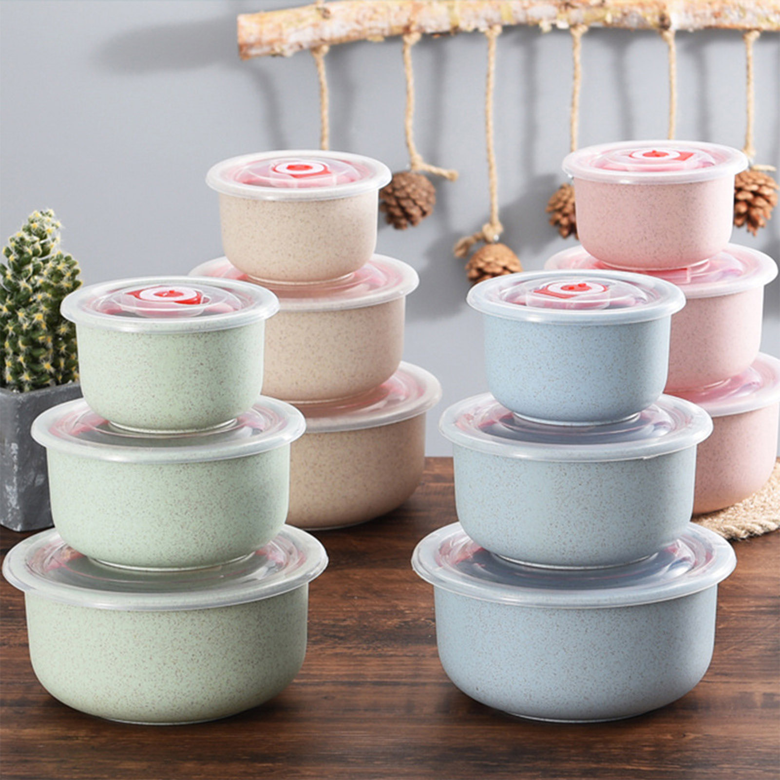 Bento Box Two Tier - 3 pçs recipientes de armazenamento de