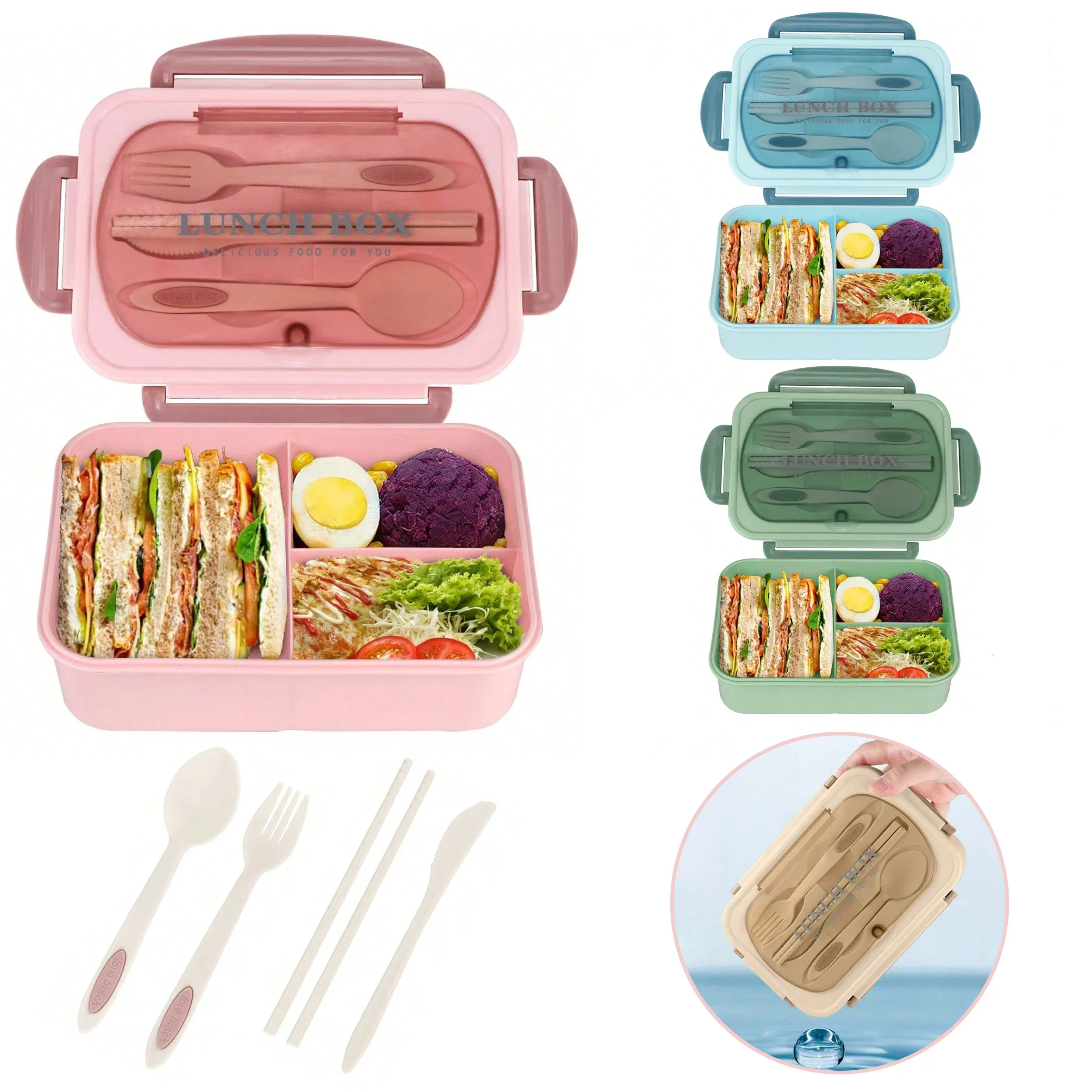 Bento Box Two Tier - Lancheira Bento com 4 Compartimentos para
