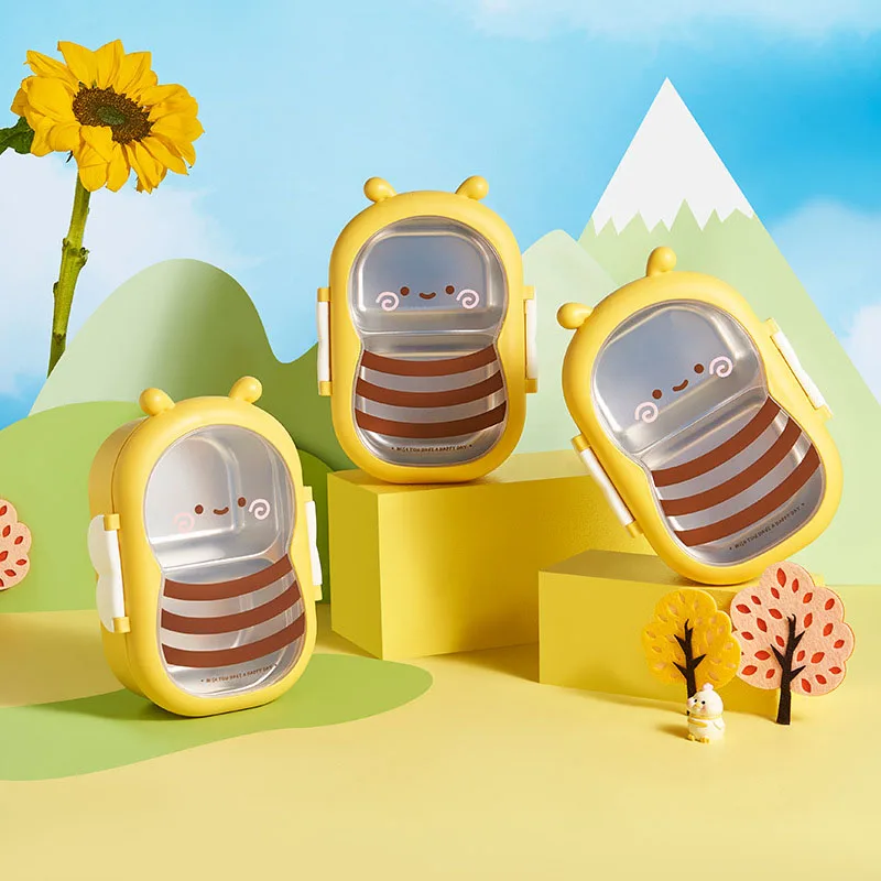 Bento Box Two Tier - Lancheira portátil para estudante, Cute Bee