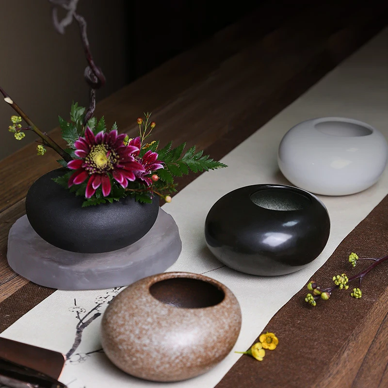 Ikebana Vase Kenzan - Sapo japonês vaso de cerâmica ikebana