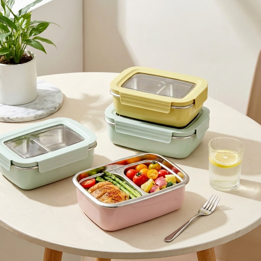 Marmita de aço inoxidável 304  - Bento Box Two Tier avaliação e preço