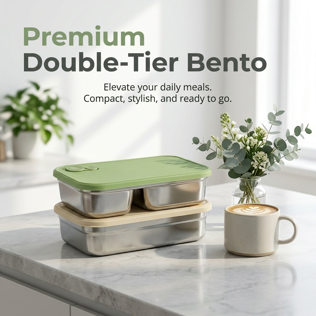 Marmita de aço inoxidável 304, - Bento Box Two Tier avaliação e preço