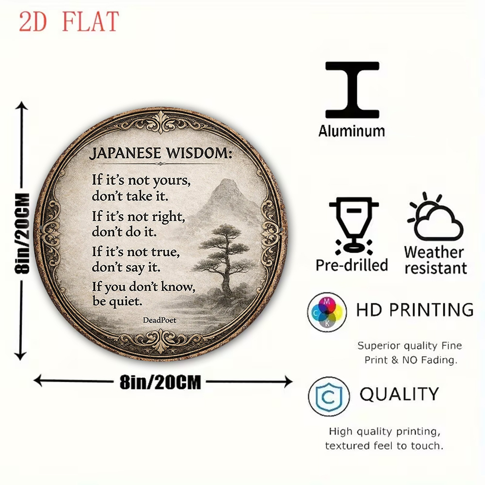 Placa redonda plana 2D, placa  - Japanese Life Quotes avaliação e preço
