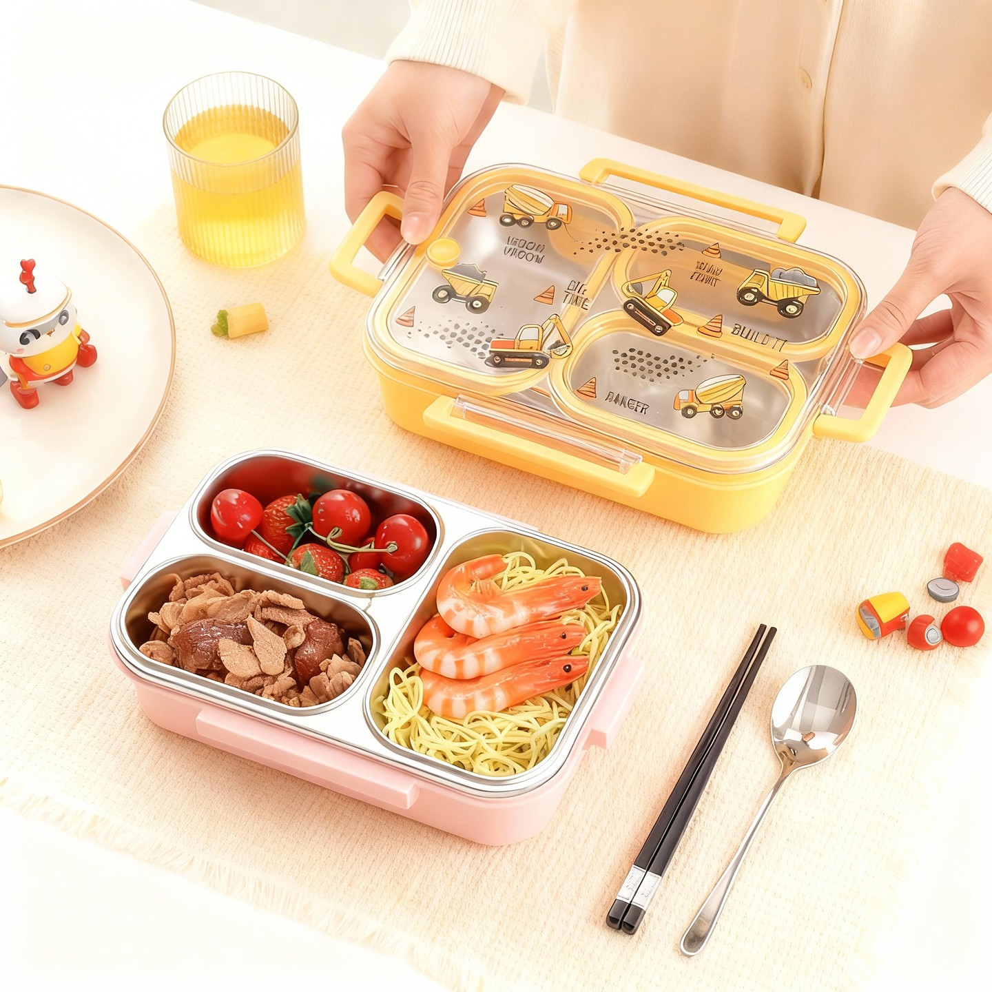 Lancheira Infantil Grande Capa - Bento Box Two Tier avaliação e preço